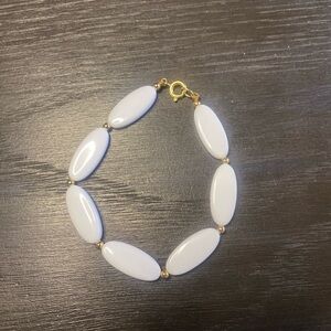 Vintage white plastic beaded bracelet